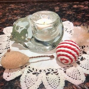 Clear Glass Sleeping Cat Votive Indiana Glass